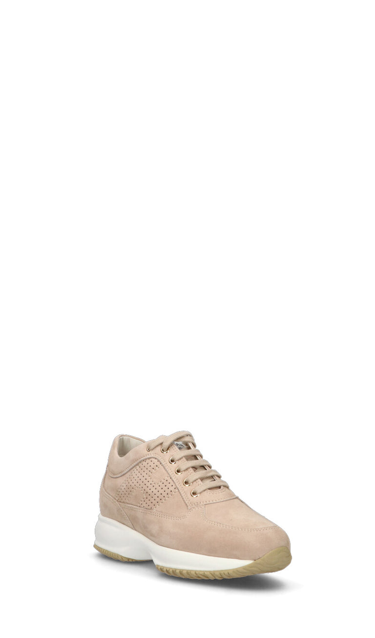 HOGAN Sneaker donna beige in pelle