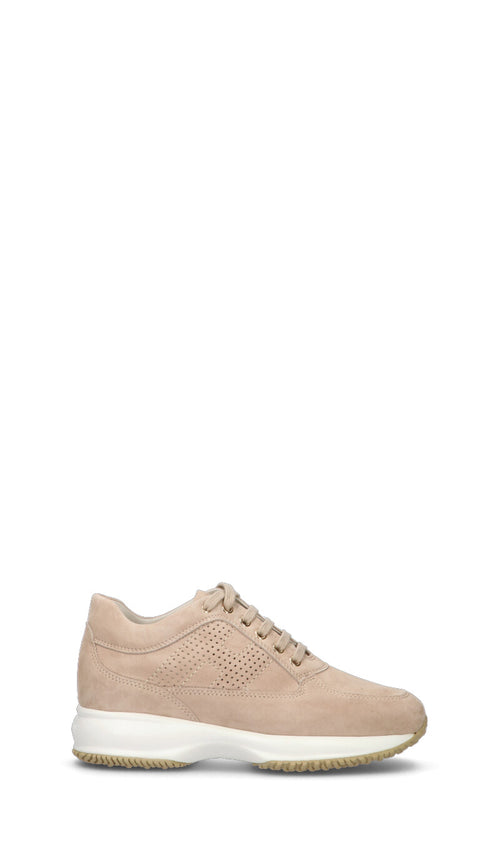 HOGAN Sneaker donna beige in pelle