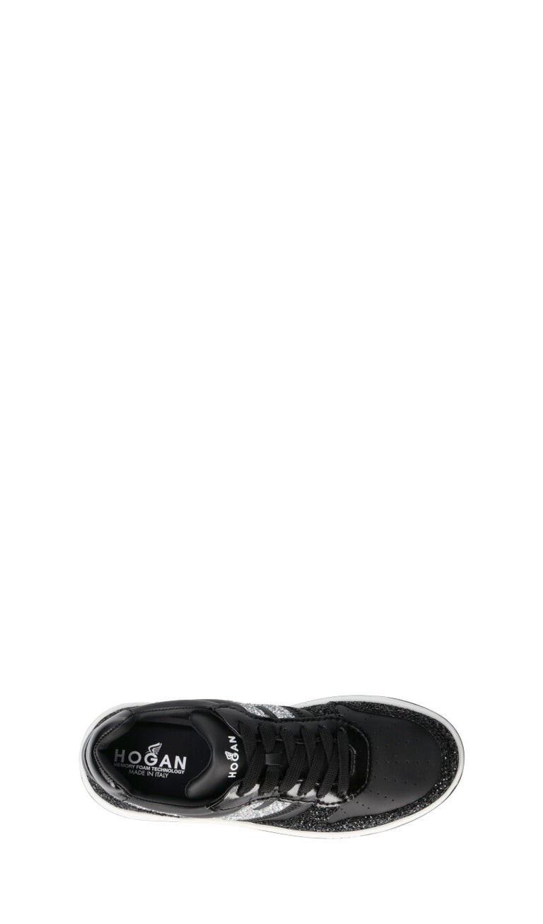 HOGAN Sneaker donna nera/argento in pelle