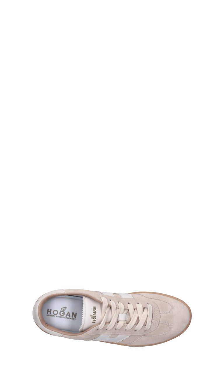HOGAN Sneaker donna beige in suede