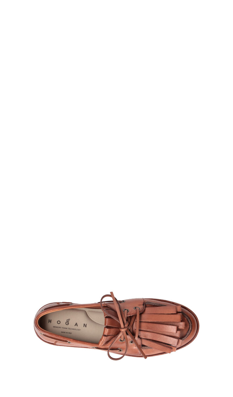 HOGAN Scarpa barca donna marrone in pelle