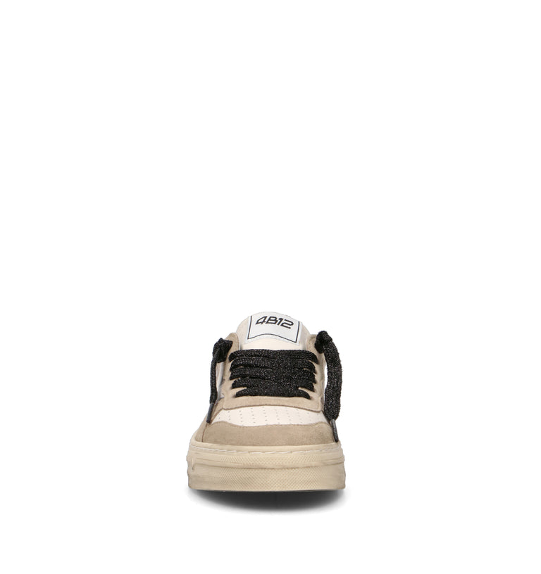 QUATTROBARRADODICI Sneaker donna beige in pelle