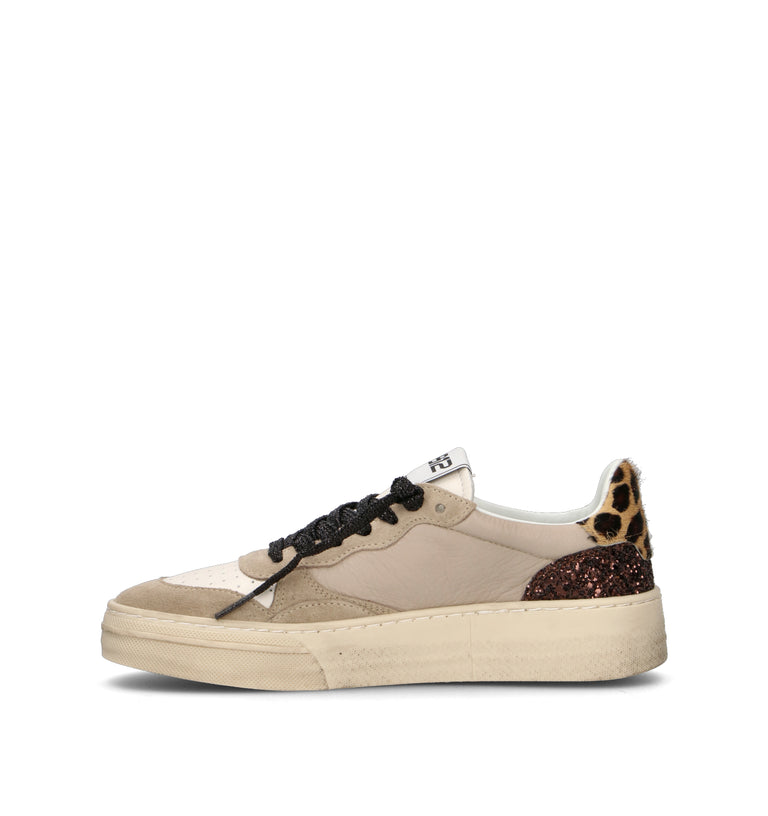 QUATTROBARRADODICI Sneaker donna beige in pelle