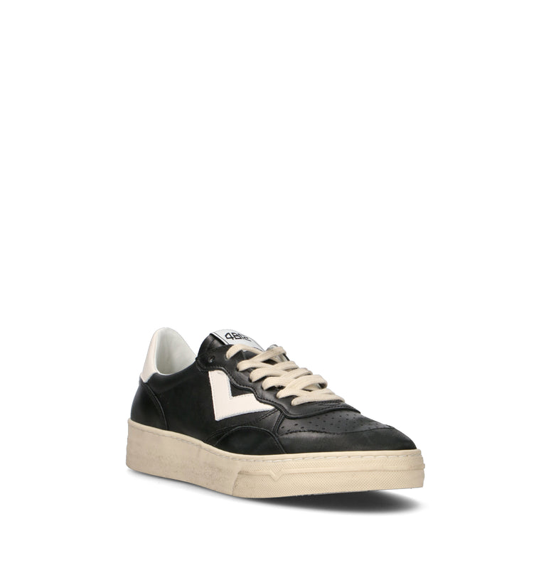 QUATTROBARRADODICI Sneaker uomo nera in pelle