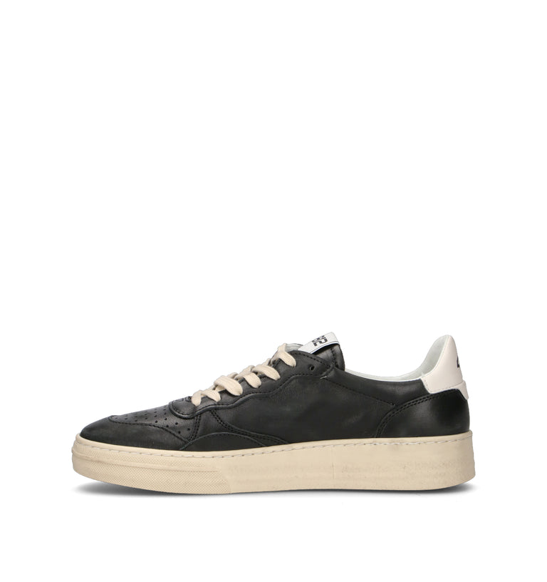 QUATTROBARRADODICI Sneaker uomo nera in pelle