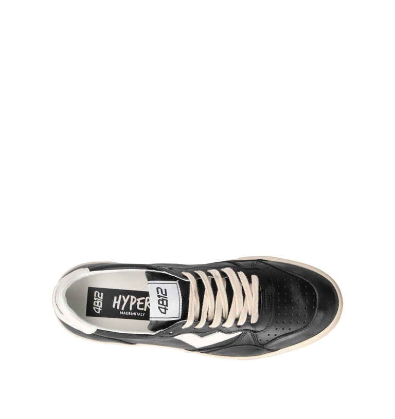 QUATTROBARRADODICI Sneaker uomo nera in pelle