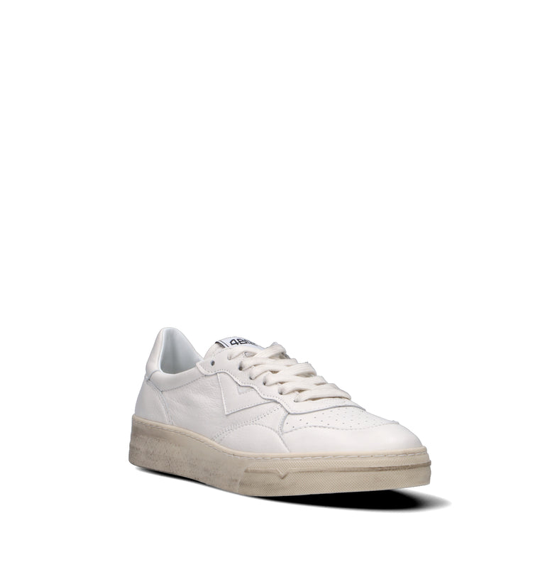 QUATTROBARRADODICI Sneaker uomo bianca in pelle