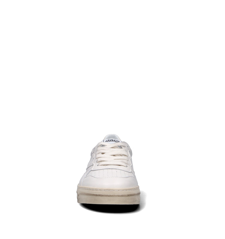 QUATTROBARRADODICI Sneaker uomo bianca in pelle