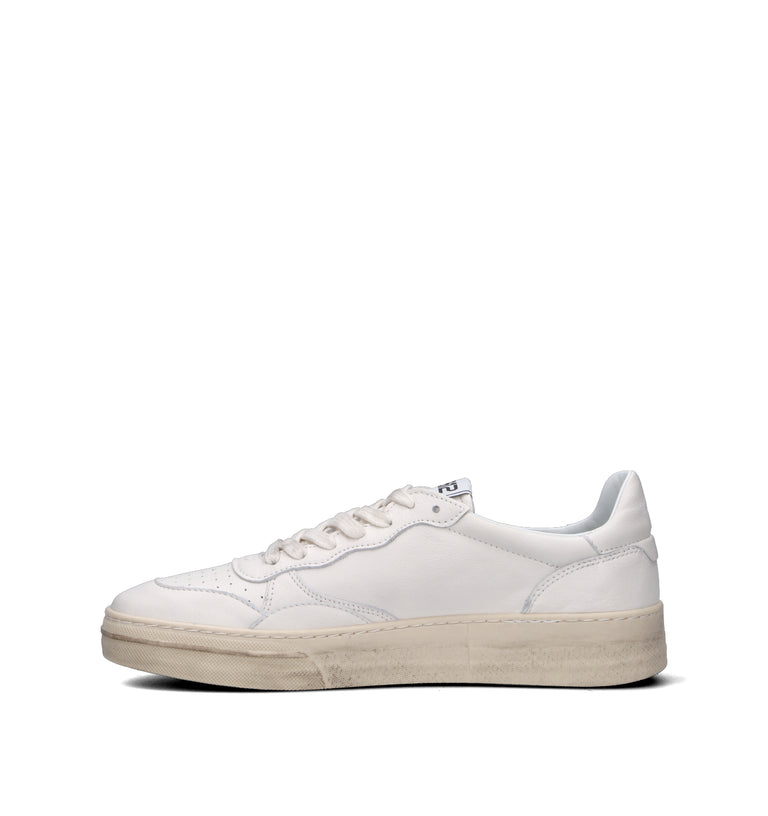 QUATTROBARRADODICI Sneaker uomo bianca in pelle