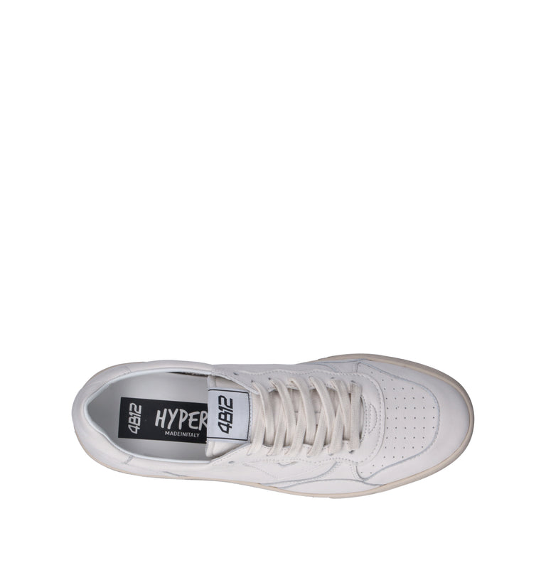 QUATTROBARRADODICI Sneaker uomo bianca in pelle