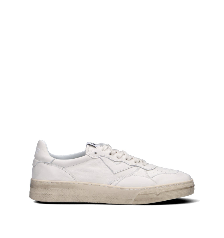 QUATTROBARRADODICI Sneaker uomo bianca in pelle