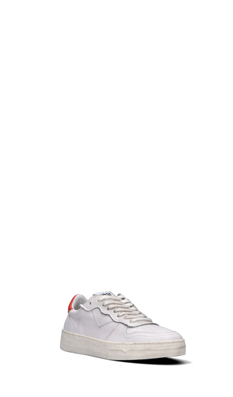 QUATTROBARRADODICI Sneaker uomo bianca/arancio in pelle