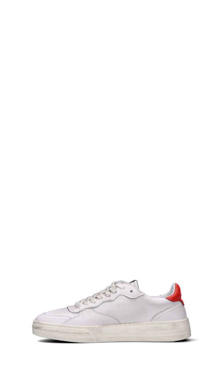 QUATTROBARRADODICI Sneaker uomo bianca/arancio in pelle