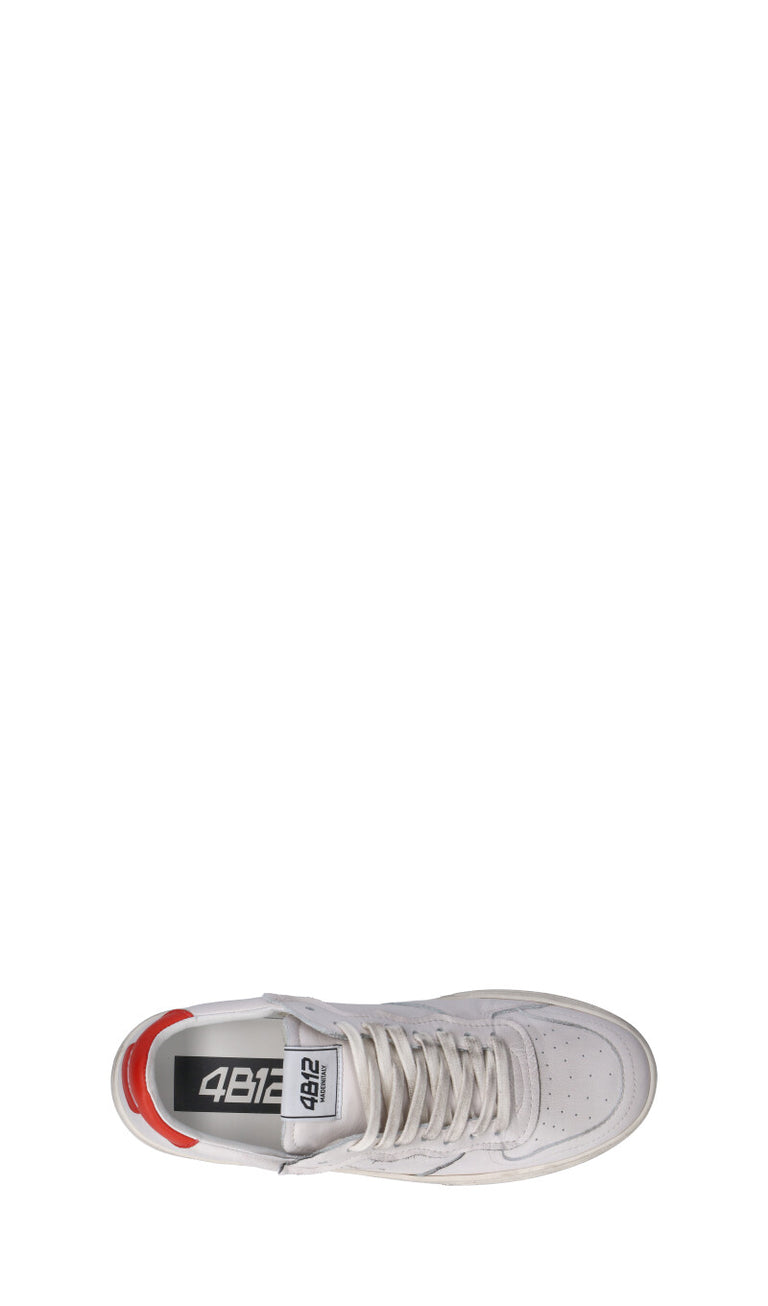 QUATTROBARRADODICI Sneaker uomo bianca/arancio in pelle