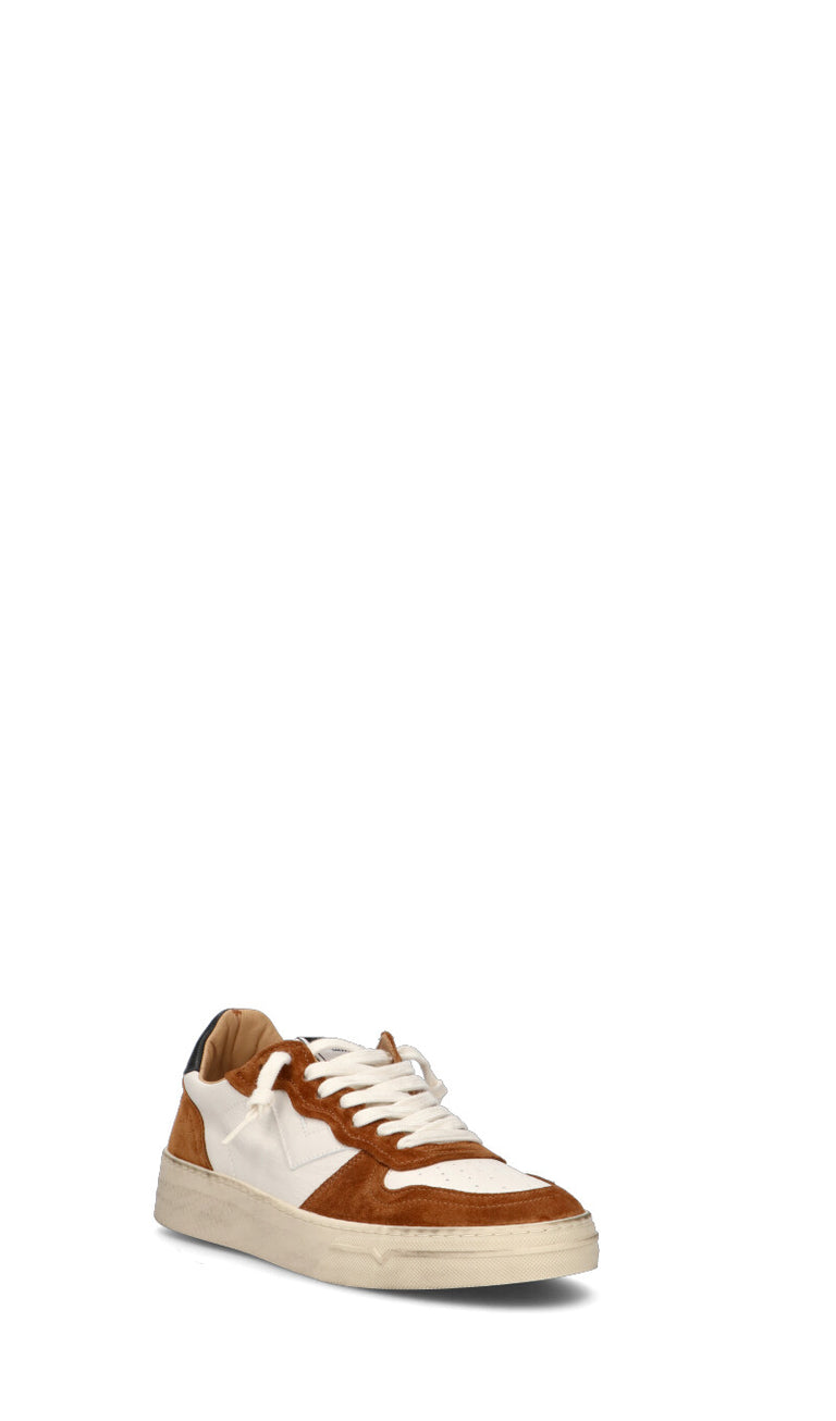 QUATTROBARRADODICI Sneaker donna bianca/marrone in suede