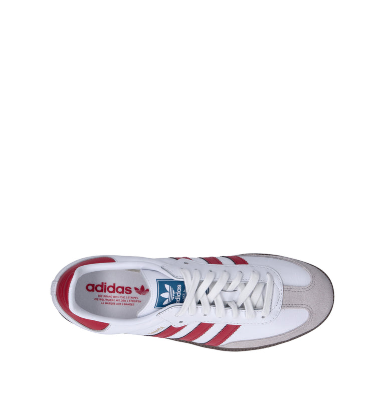 ADIDAS SAMBA OG Sneaker donna bianca/rossa in pelle