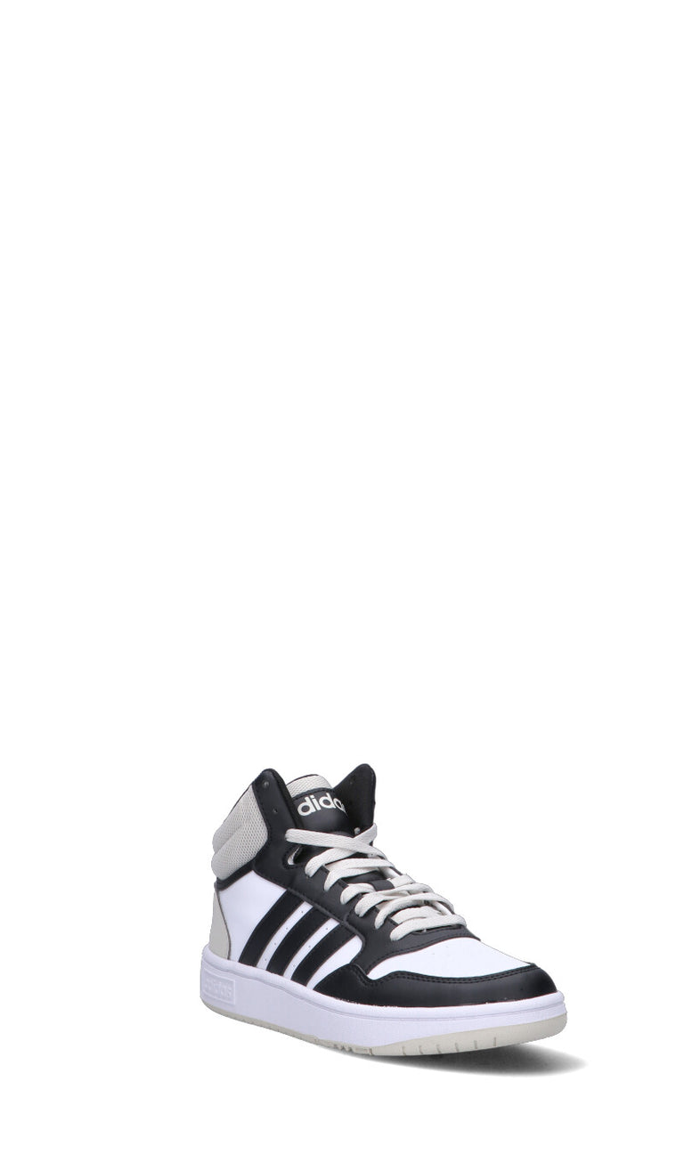 ADIDAS HOOPS 3.0 MID K Sneaker ragazzo bianca, nera e grigia