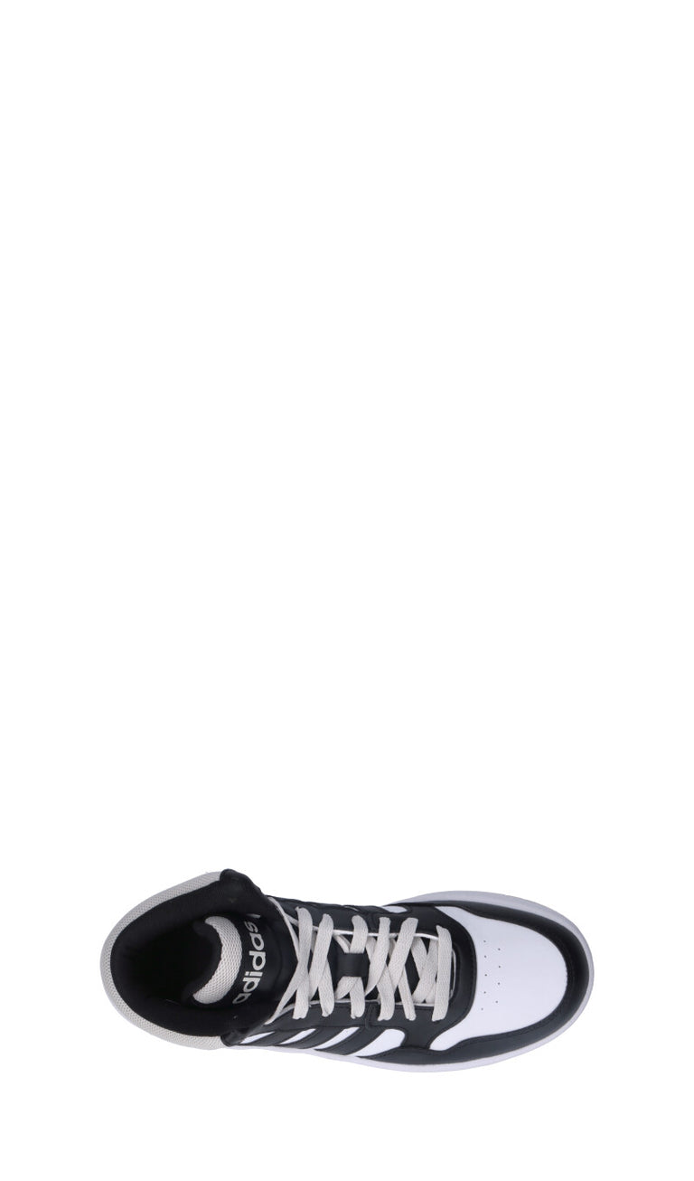 ADIDAS HOOPS 3.0 MID K Sneaker ragazzo bianca, nera e grigia
