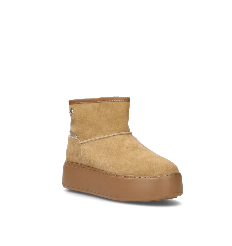 JANET&JANET Stivaletto pelo donna beige in suede