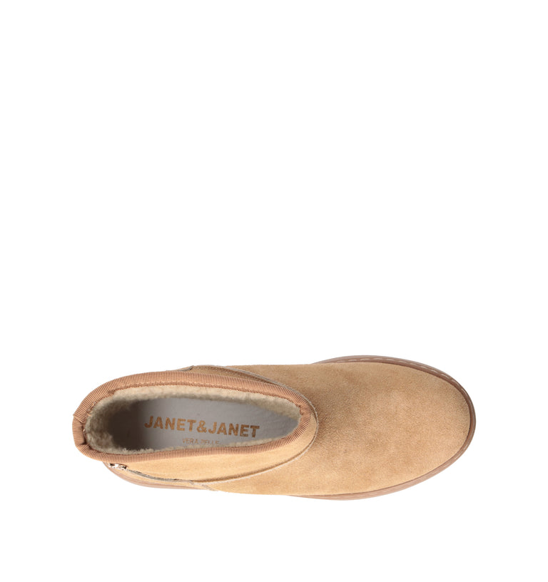 JANET&JANET Stivaletto pelo donna beige in suede