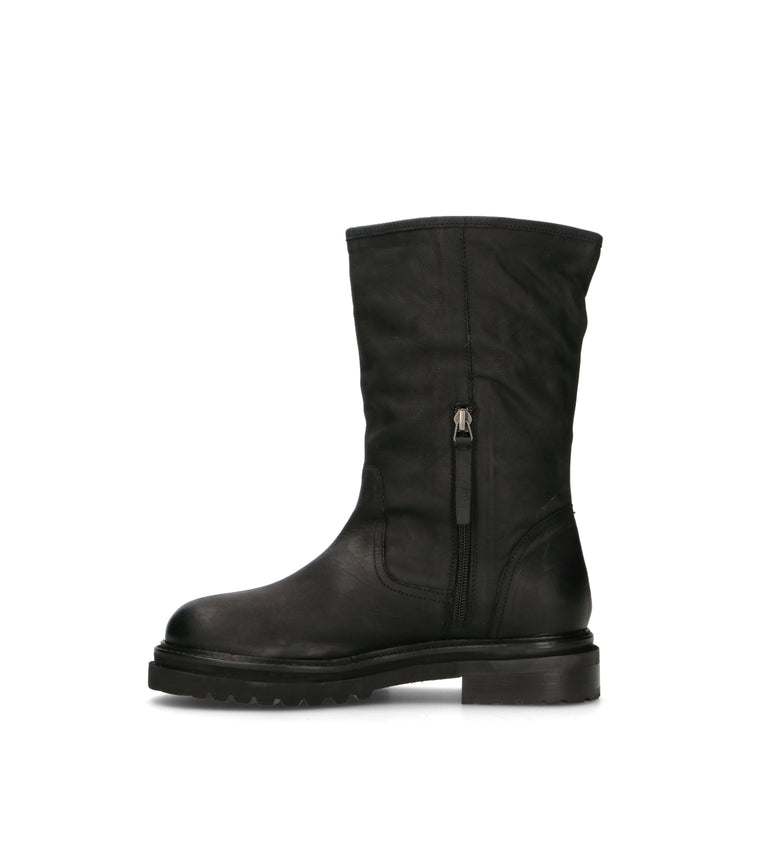JANET&JANET Stivale donna nero in pelle