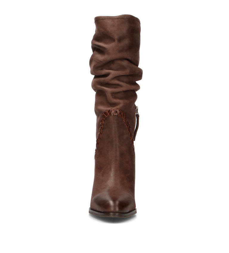 JANET&JANET Stivale donna marrone in suede