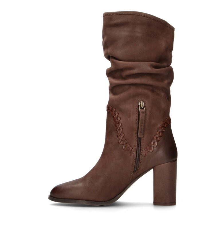 JANET&JANET Stivale donna marrone in suede