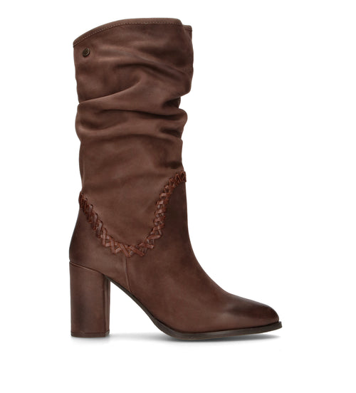 JANET&JANET Stivale donna marrone in suede