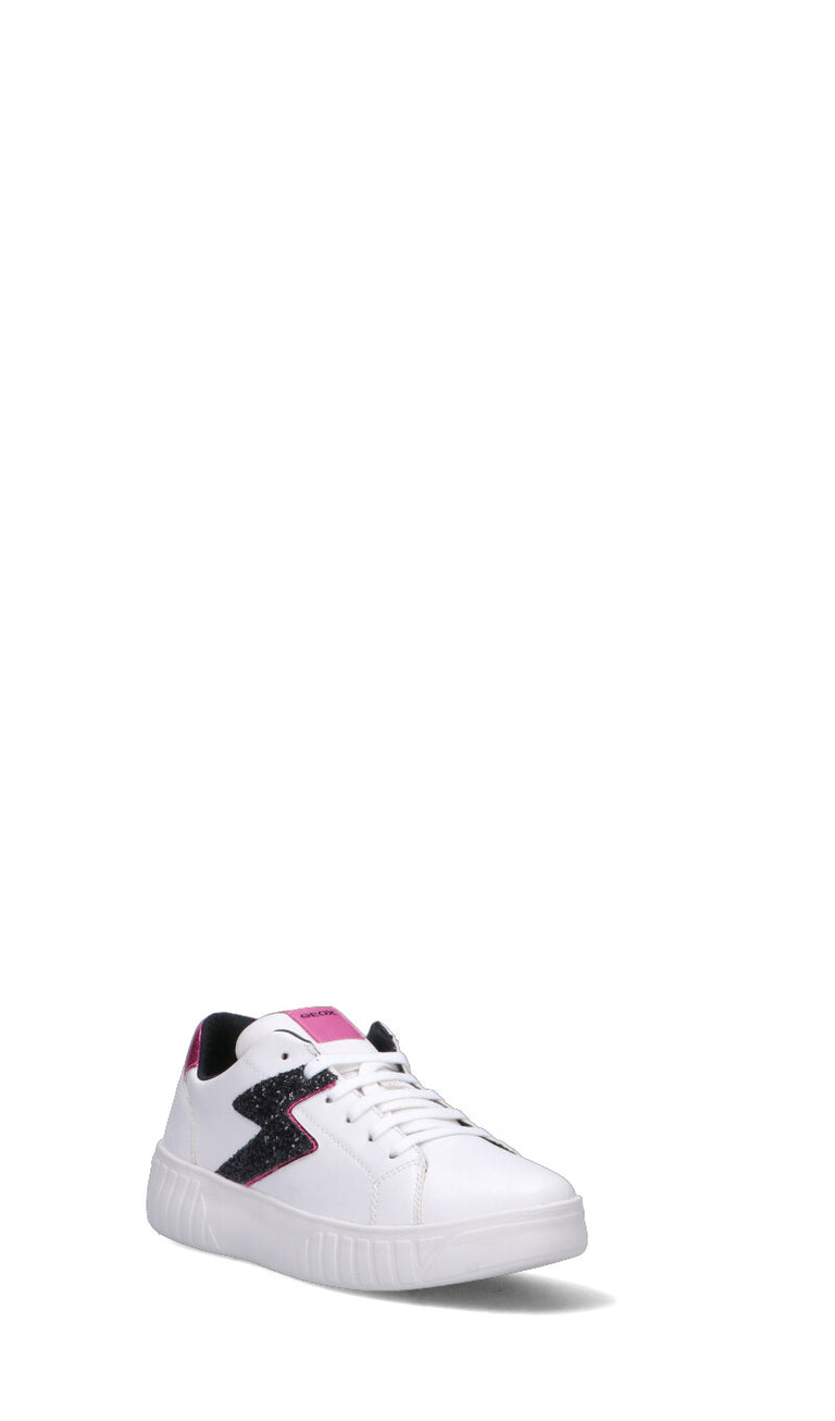 GEOX Sneaker ragazza bianca, nera, argento