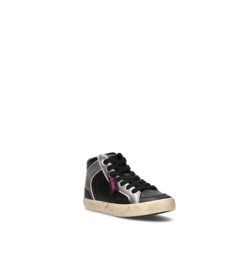 GEOX Sneaker bimba nera/argento