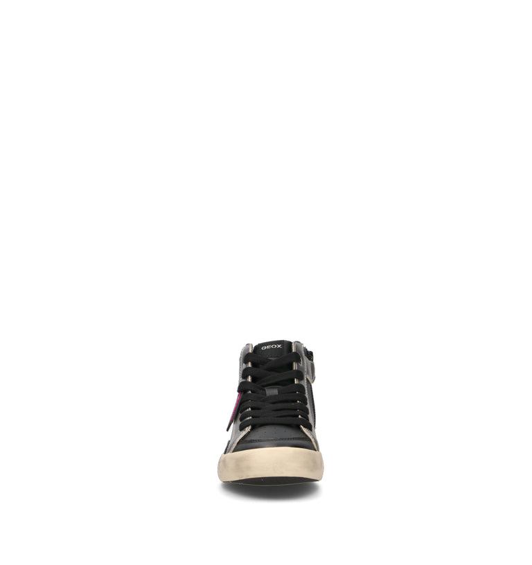 GEOX Sneaker bimba nera/argento