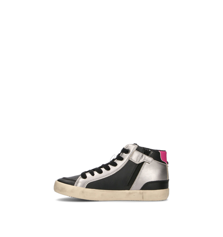 GEOX Sneaker bimba nera/argento