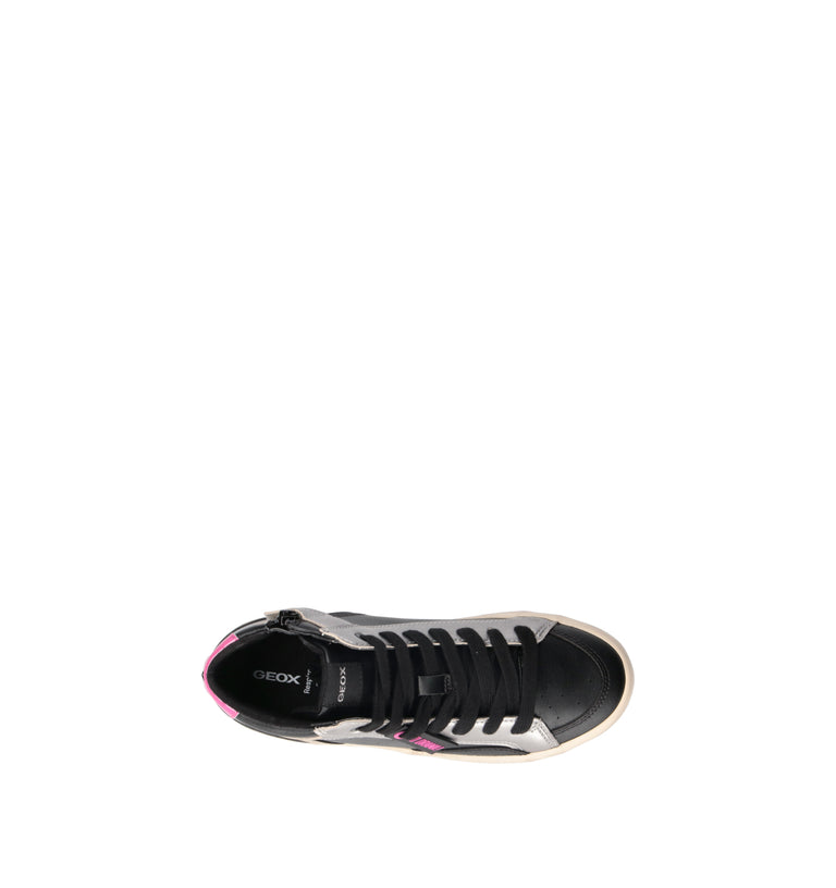 GEOX Sneaker bimba nera/argento