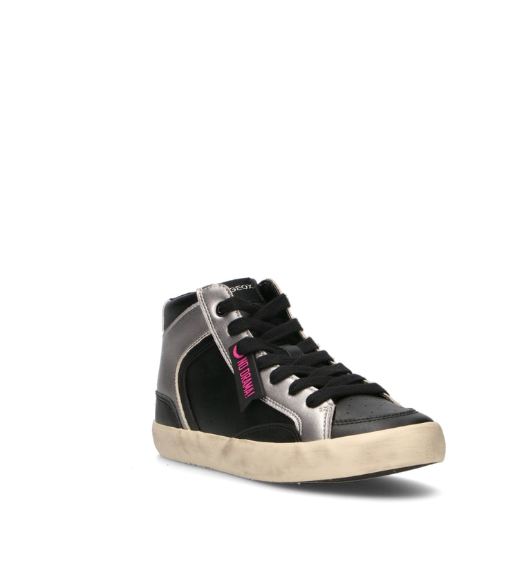 GEOX Sneaker ragazza nera/argento
