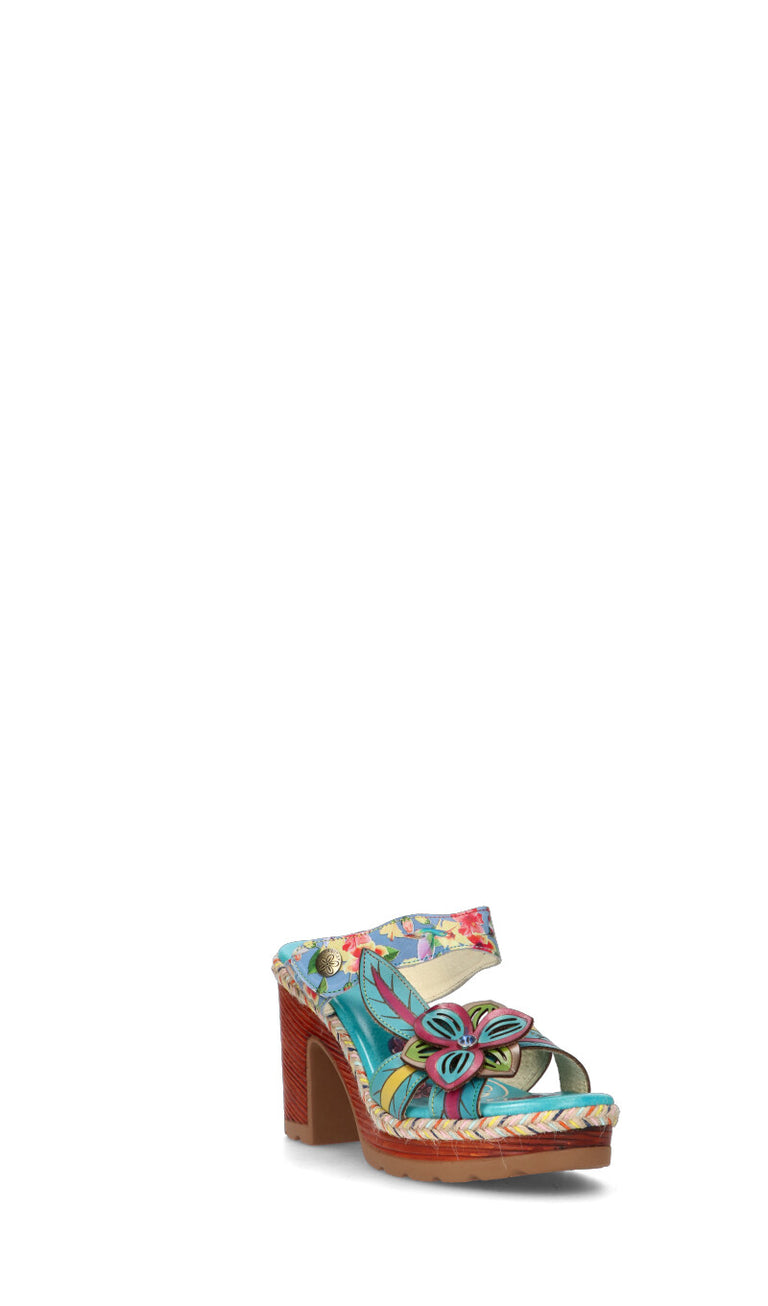 LAURA VITA Ciabatta donna azzurra in pelle