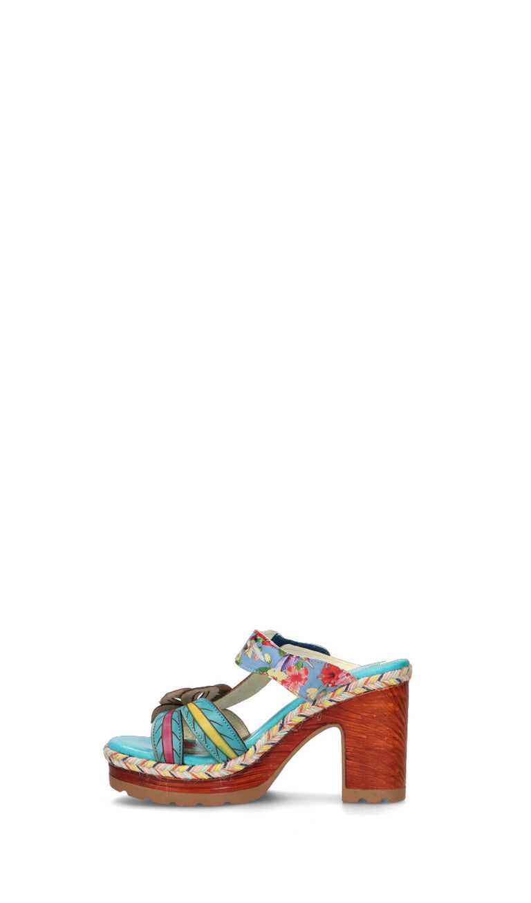 LAURA VITA Ciabatta donna azzurra in pelle