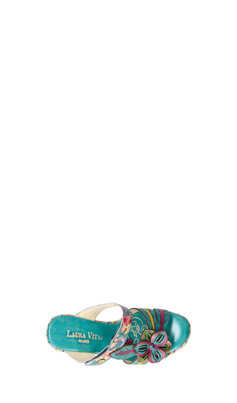 LAURA VITA Ciabatta donna azzurra in pelle