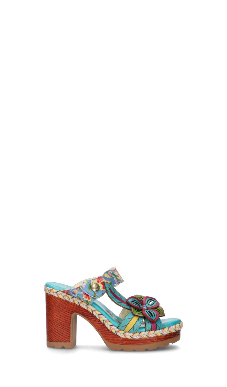 LAURA VITA Ciabatta donna azzurra in pelle