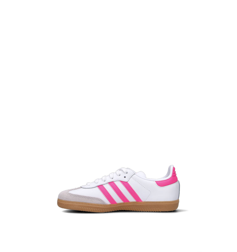 ADIDAS SAMBA OG Sneaker bimba bianca/rosa in pelle