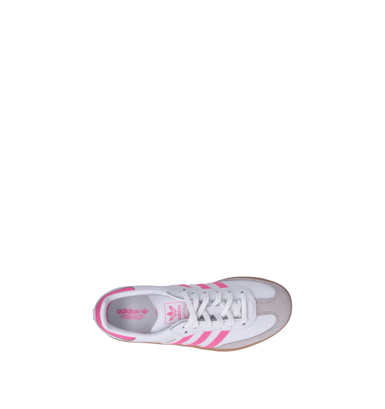 ADIDAS SAMBA OG Sneaker bimba bianca/rosa in pelle