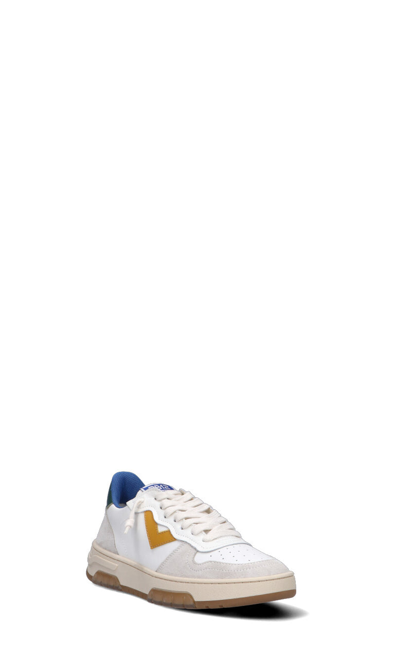 DUEBARRADODICI Sneaker ragazzo bianca/blu in pelle