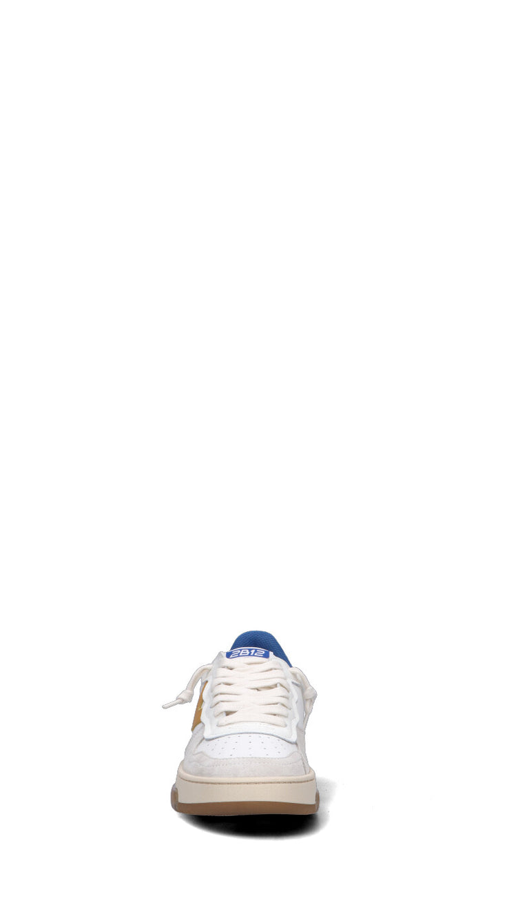 DUEBARRADODICI Sneaker ragazzo bianca/blu in pelle