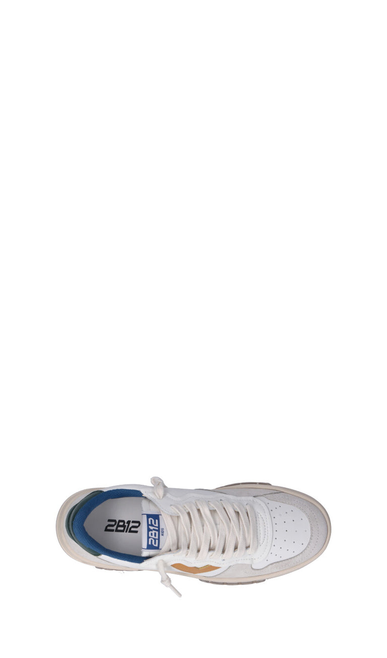 DUEBARRADODICI Sneaker ragazzo bianca/blu in pelle