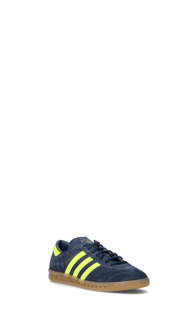 ADIDAS - HAMBURG W Sneaker uomo blu/gialla in suede