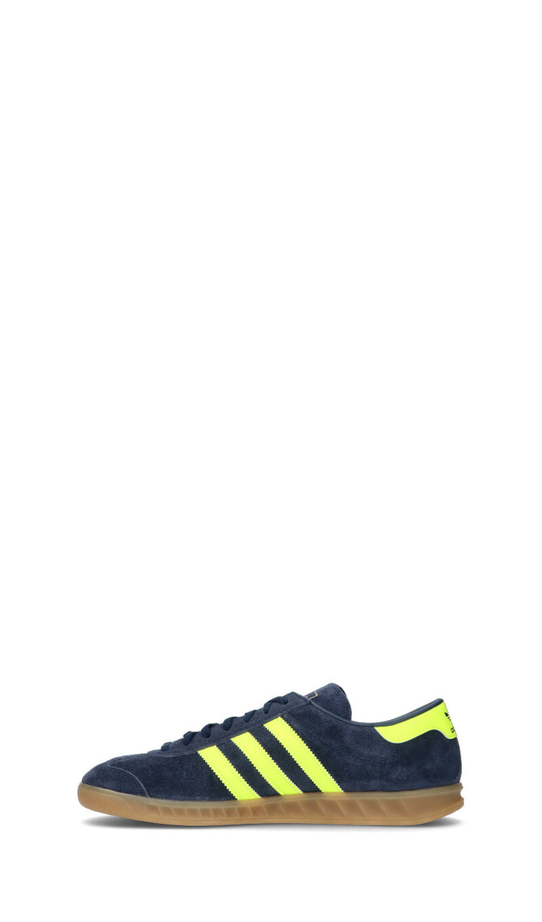 ADIDAS - HAMBURG W Sneaker uomo blu/gialla in suede