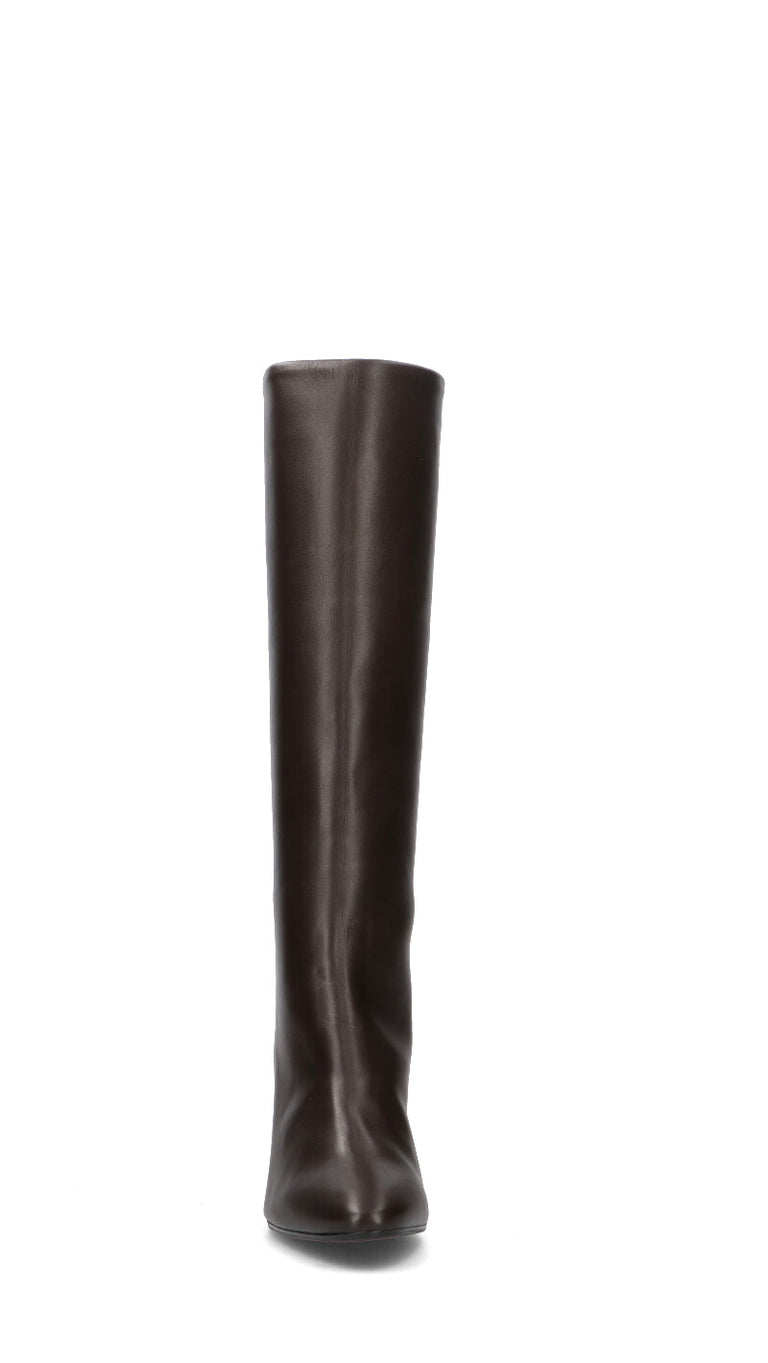 JUBILE' Stivale donna cioccolato in pelle