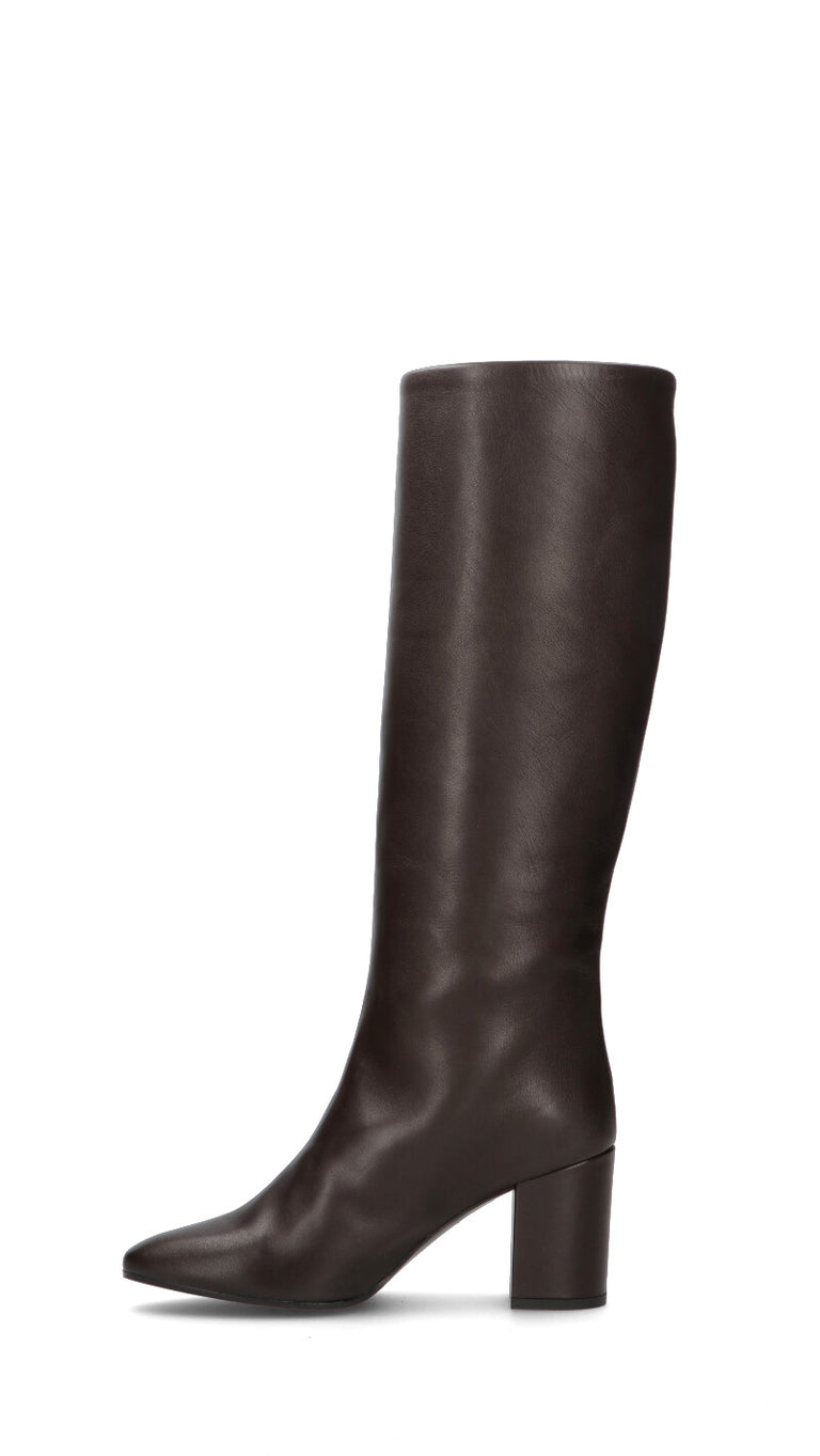 JUBILE' Stivale donna cioccolato in pelle