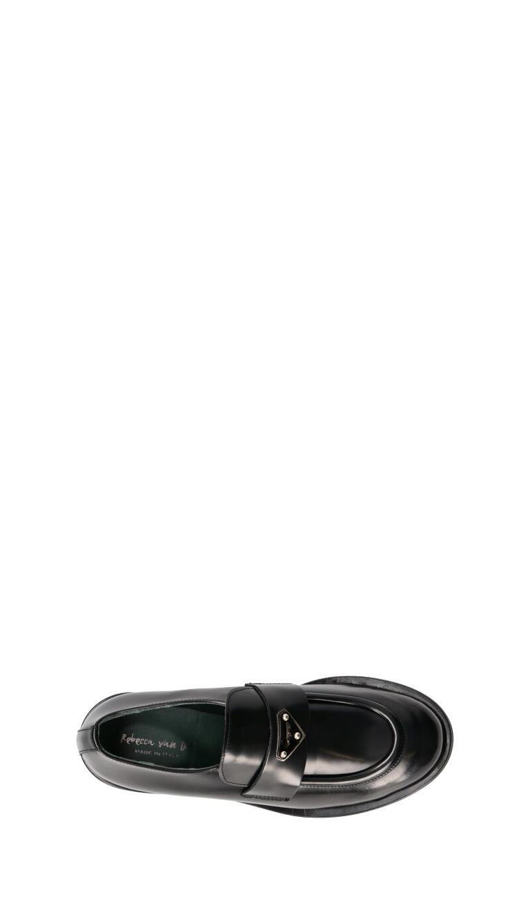 REBECCA VAN DIK Mocassino donna nero in pelle