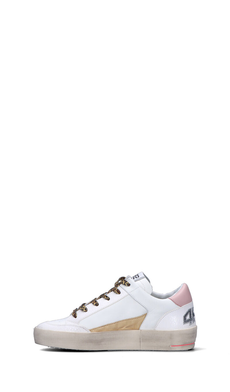 QUATTROBARRADODICI Sneaker donna bianca/rosa in pelle