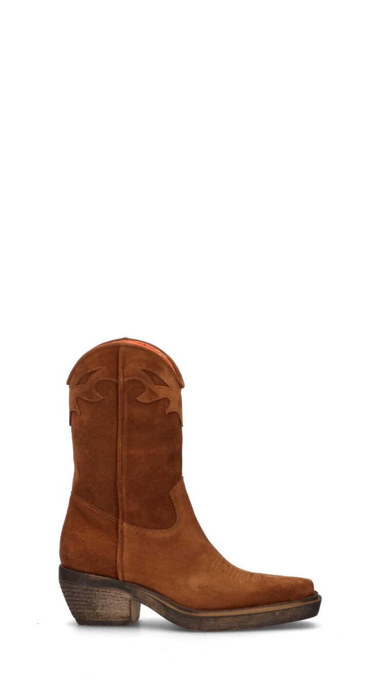 LEMARE' Stivale texano donna tabacco in suede